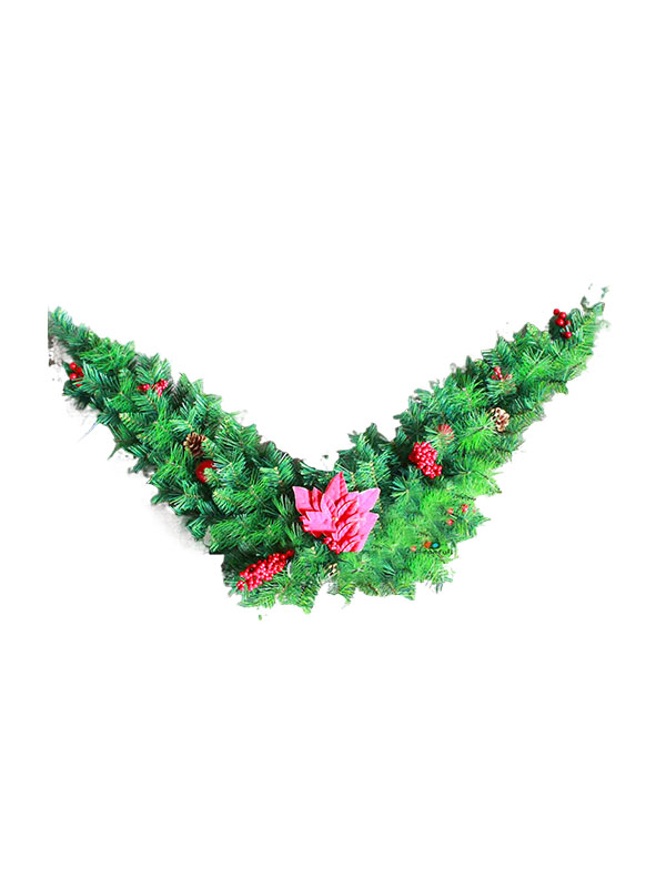 Künstliche Weihnachtsgirlande mit Blumendekoration