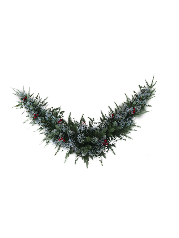 Mehrschichtige Weihnachtsgirlande mit roten Beeren-PE PVC SW