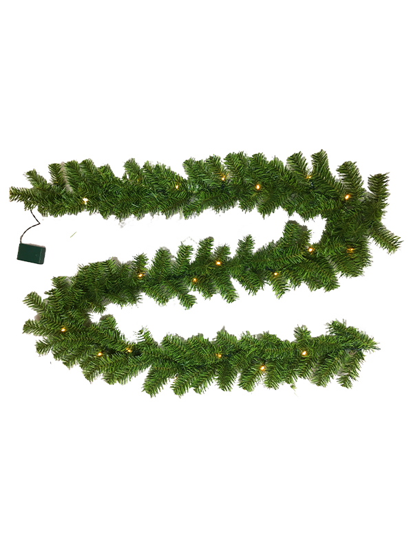 PVC-Serie – 270 cm Rattan-Weihnachtsgirlande mit 24 Lichtern