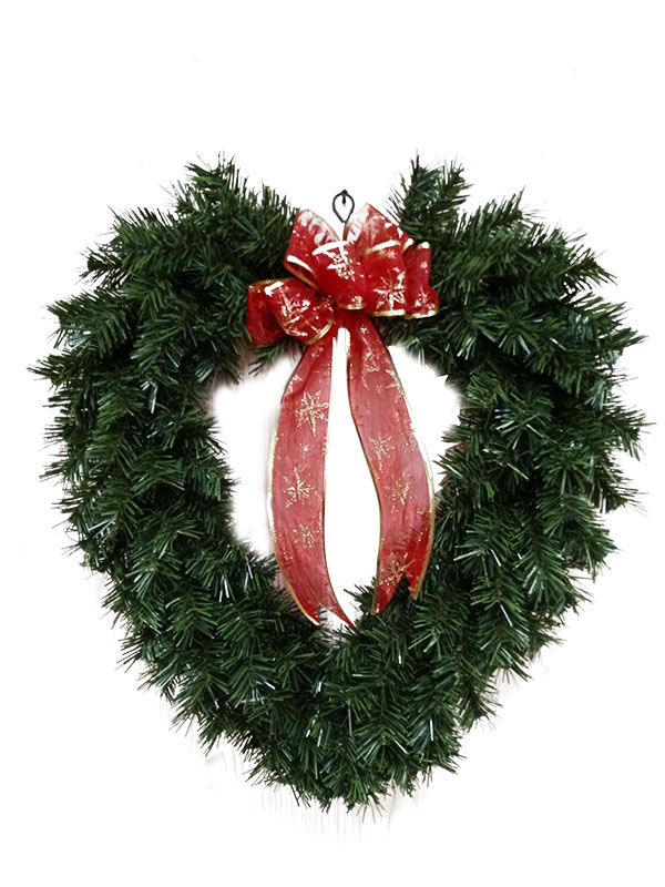 Künstlicher Weihnachtskranz in Herzform